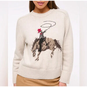 NWT Abercrombie & Fitch Madeline Cowgirl Crew Sweater Size S Light Brown Western